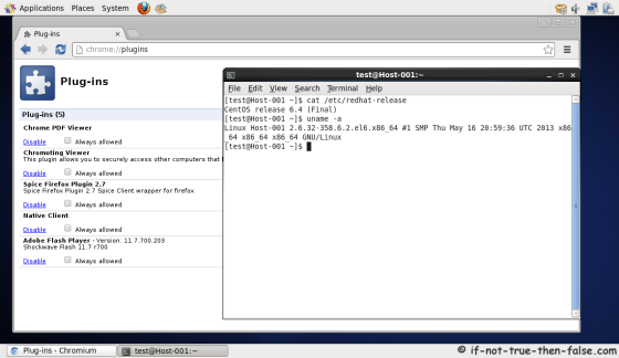Chromium running on CentOS 6.4 with Pepper Flash Plugin and Chrome PDF Viewer Plugin