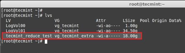 Reduce Logical Volume