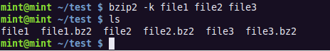 bzip2 -k