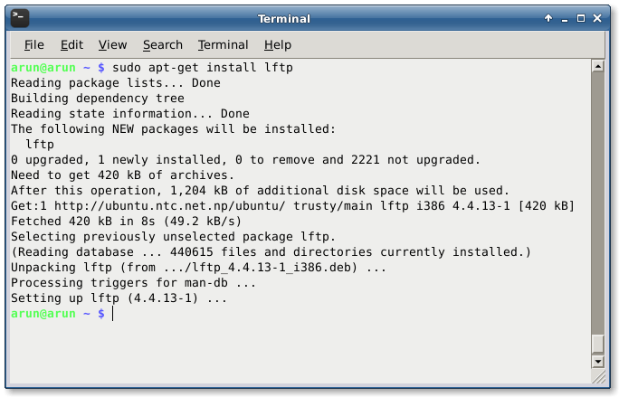 ubuntu install lftp