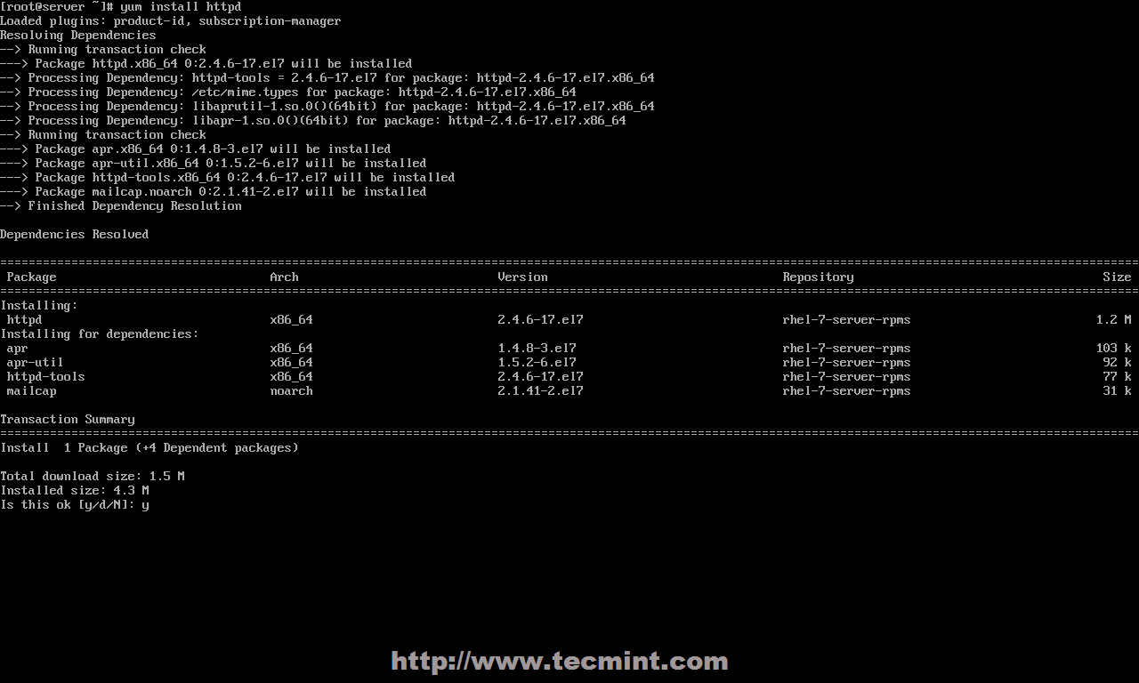 Install Apache in CentOS 7