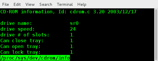 Check Cdrom Information