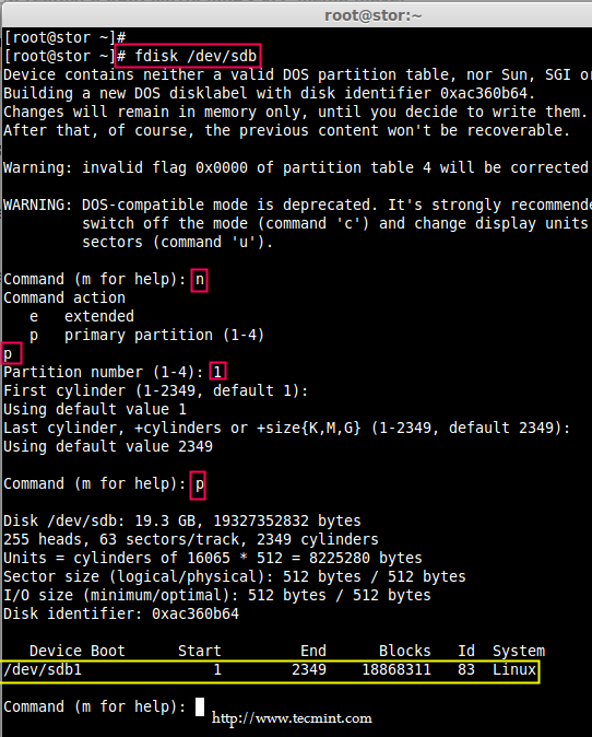 Create Partitions in Linux