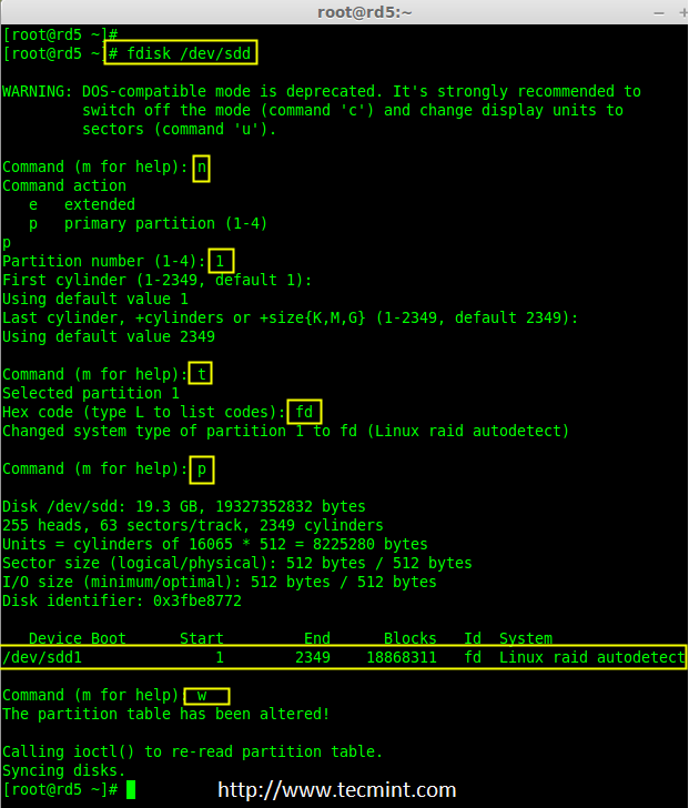 Create sdd Partition