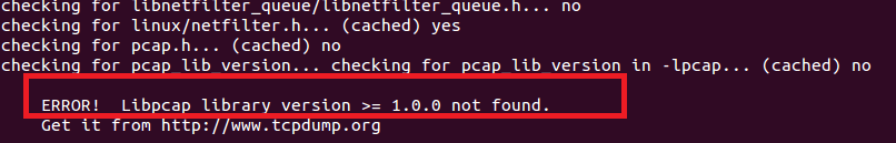 libpcap error