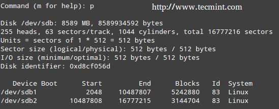 Check Partition Table in Linux