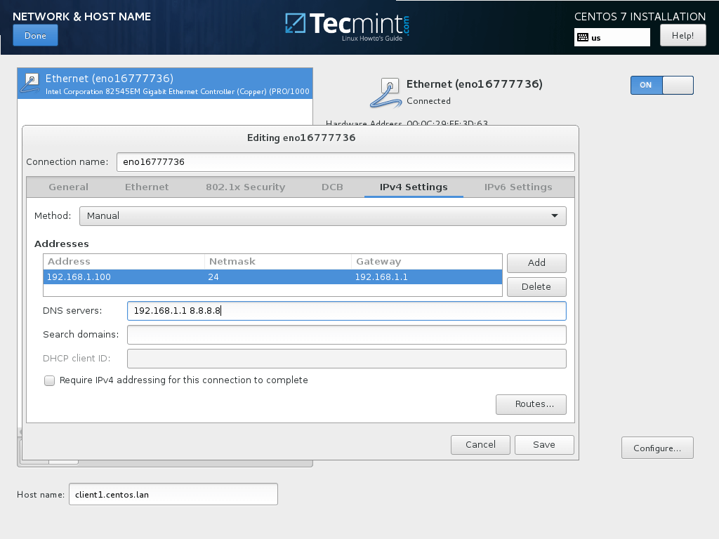 Configure Network and IP Address