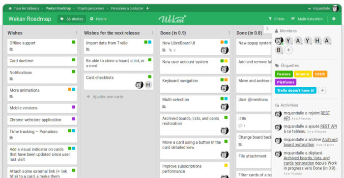 Wekan project management software