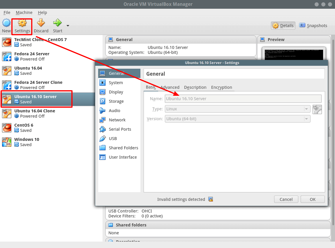 Configure VM Settings