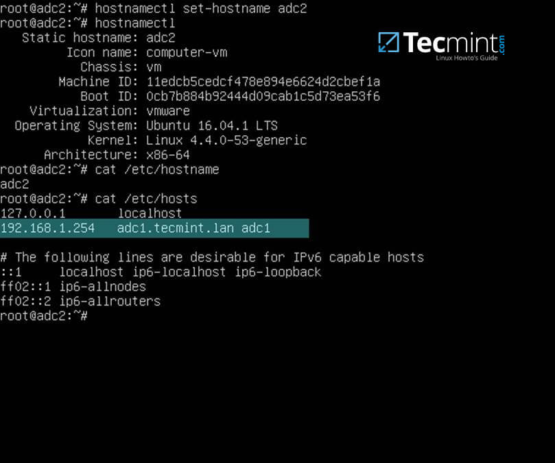 Set Hostname for Samba4 AD DC