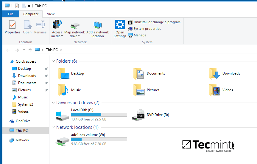 Samba Shared Network Volume on Windows