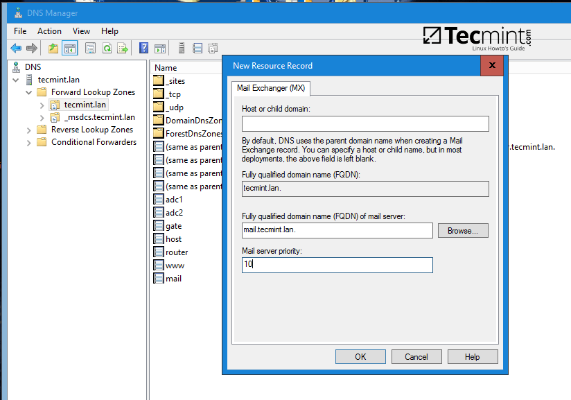 Create DNS MX Record for iRedMail