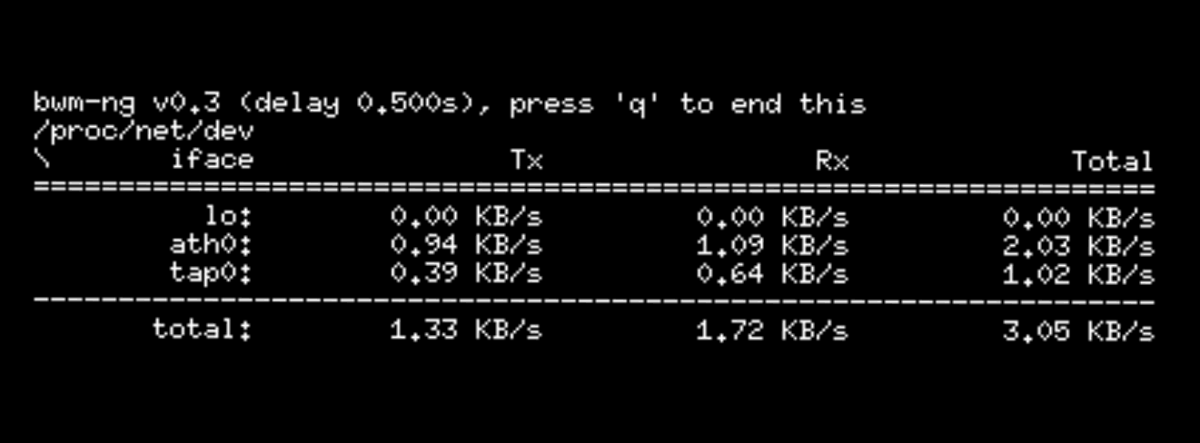 bwm-ng monitoring tool