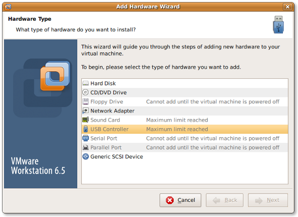 Fig.02：VMWare adding a new hardware