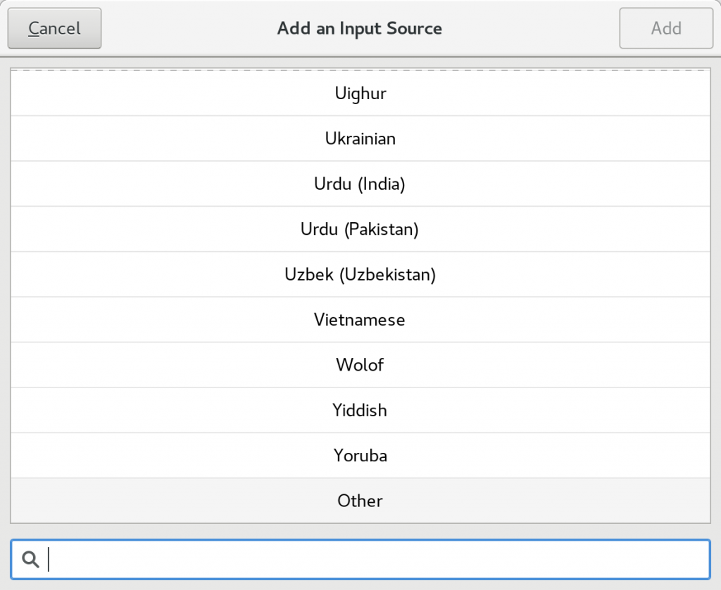 Selecting other input sources