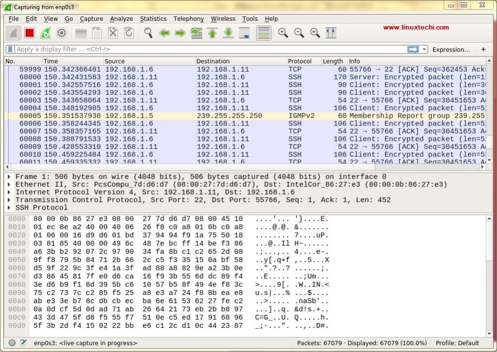 Capturing-Packet-from-enp0s3-Ubuntu-Wireshark