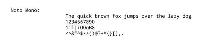 Noto Mono example