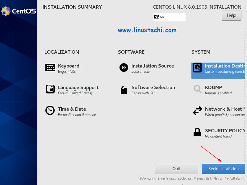 Begin-Installation-CentOS8