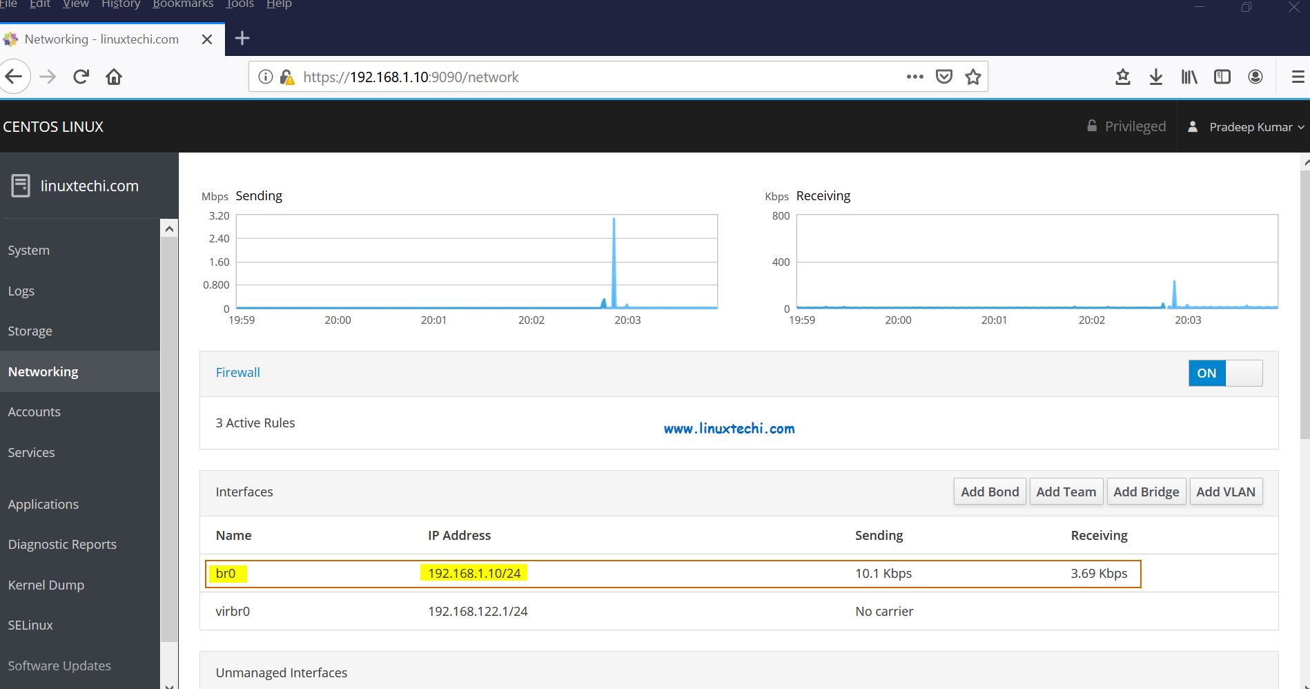 Bridge-Details-Cockpit-Dashboard-CentOS8-RHEL8