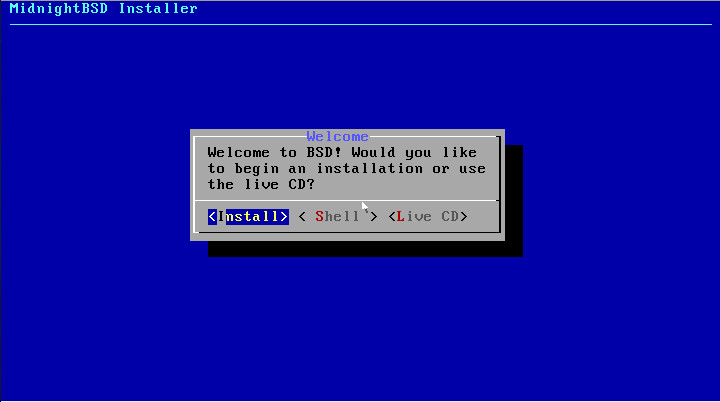 MidnightBSD installer