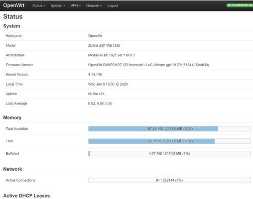 OpenWrt 状态报告