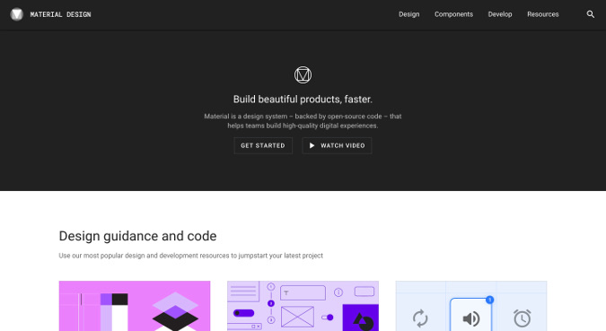 Material Design homepage