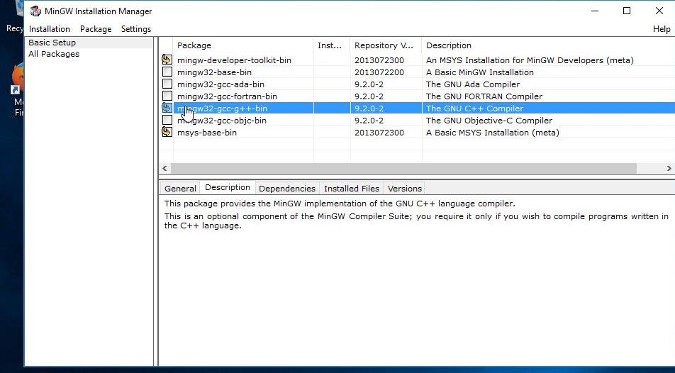 Installing GCC with MinGW