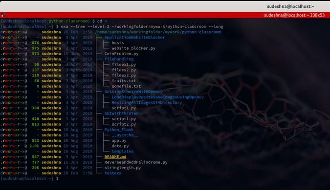 Metadata in exa’s tree structure