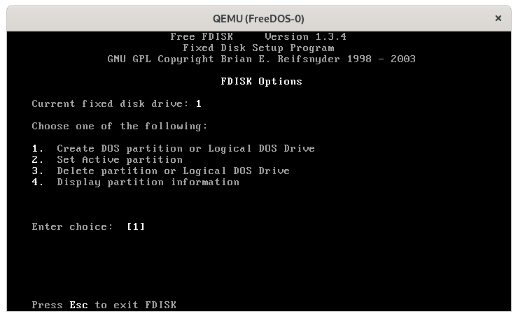 using fdisk