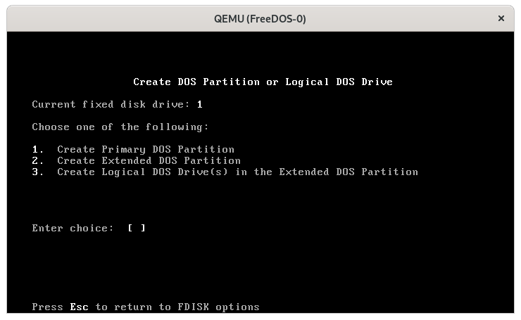 using fdisk