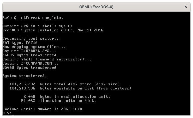 formatting the disk