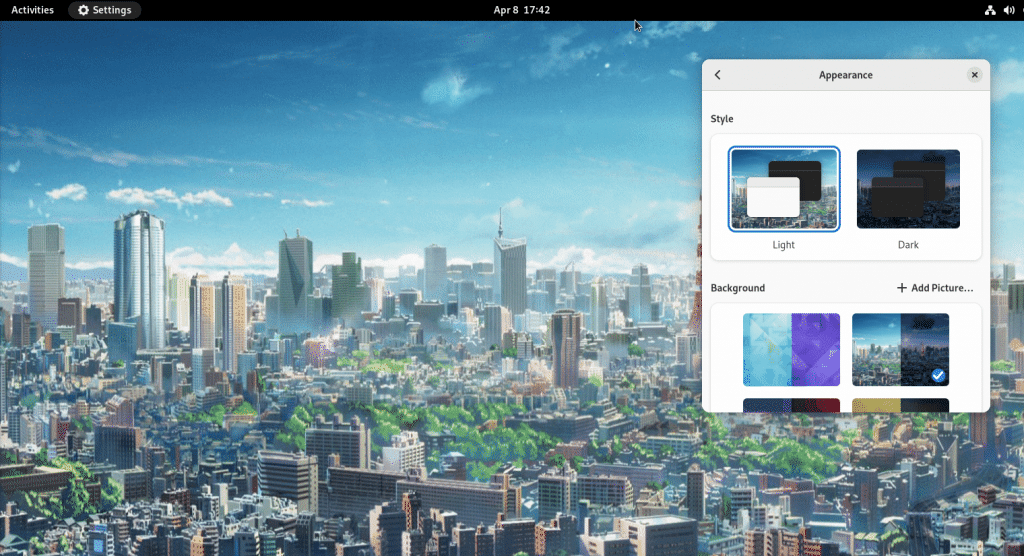 Custom Light and Dark wallpaper in GNOME – transition