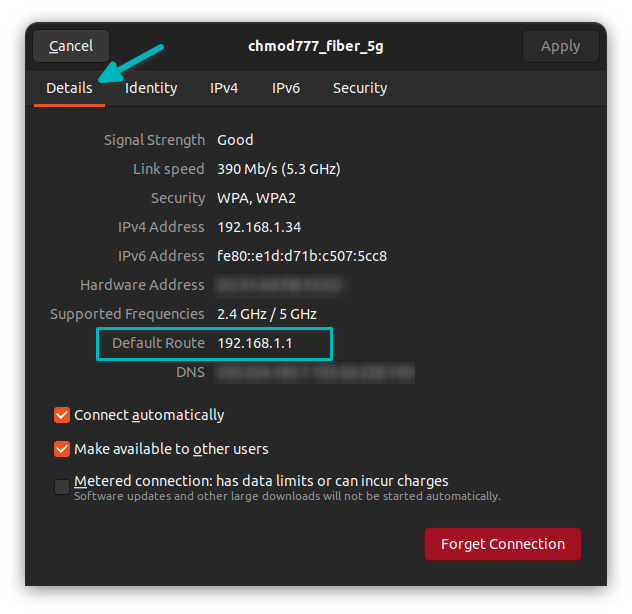 default gateway ip ubuntu