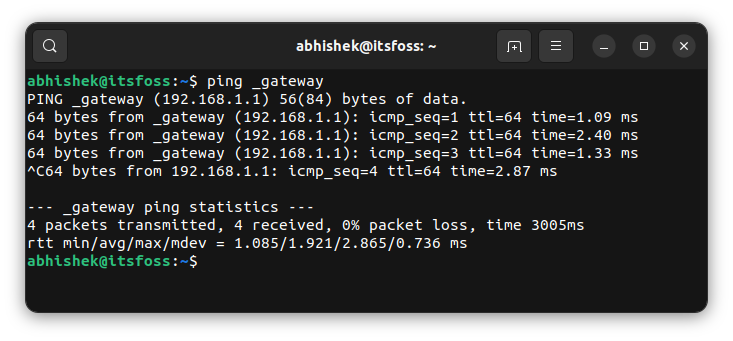 ping gateway