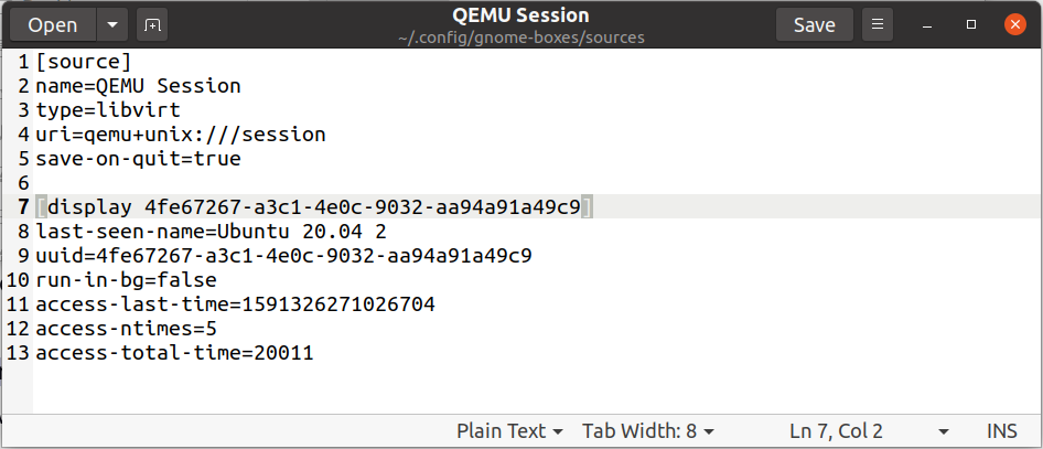 QEMU 会话文件