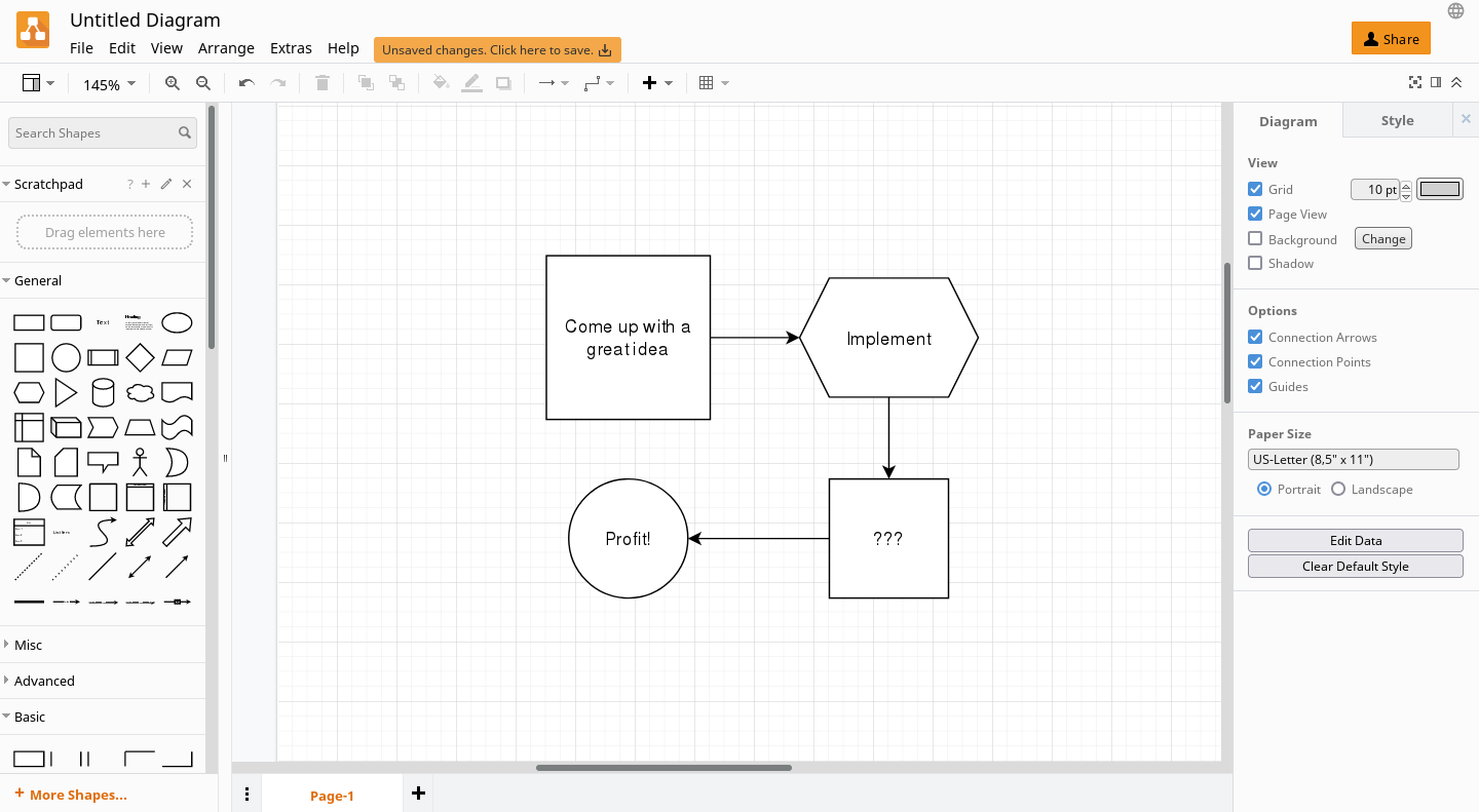 Draw.io interface