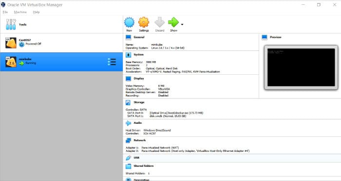 Figure 1: Minikube virtual machine in virtual box