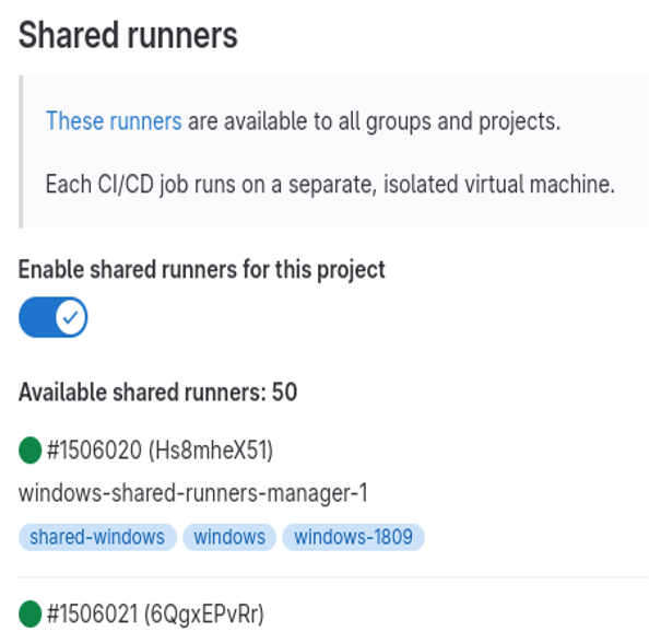 Display available GitLab runners in your repository’s settings